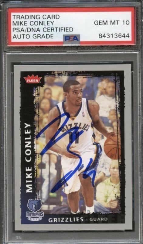 Mike Conley 2009 Fleer #189 PSA 10 autograph card Grizzlies (1 of 2)