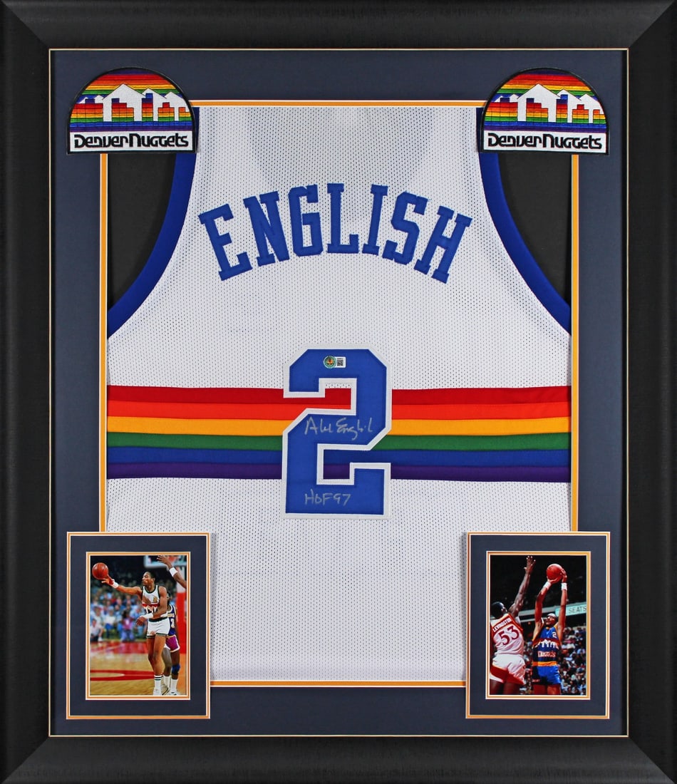 Alex English Signed Framed Jersey HOF 97 BAS Authenticated Denver Nuggets (1 of 2)
