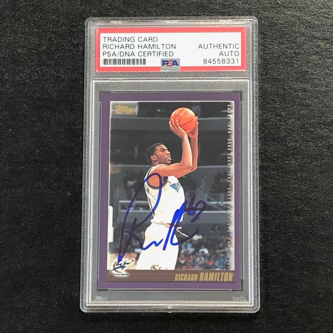 Richard Hamilton 2000 Topps #114 PSA authenticated autograph card Wizards (1 of 2)