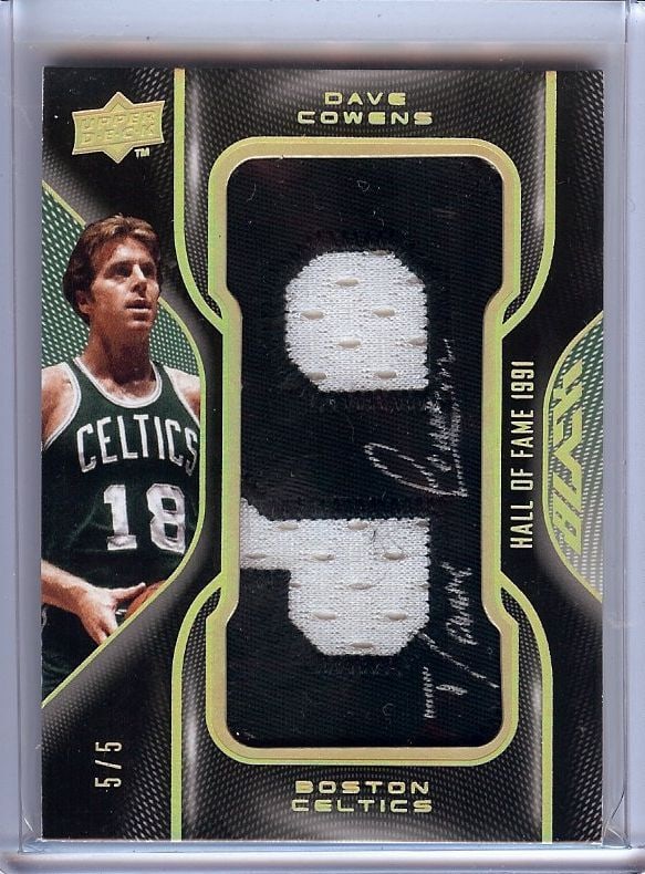 Dave Cowens 2009 Upper Deck Black HOF Number Patch Auto 5/5 (1 of 2)