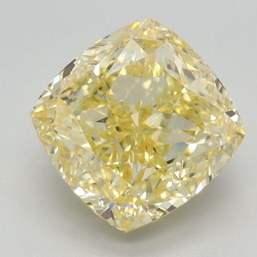 Loose Diamond - CUSHION MODIFIED 3.06ct Fancy Vivid Yellow VS1: Loose Diamond - CUSHION MODIFIED 3.06ct Fancy Vivid Yellow VS1 Source: This is a real non-mined Diamond that has been grown in a lab Shape: CUSHION MODIFIED Carats: 3.06 Color: Fancy Vivid Yellow