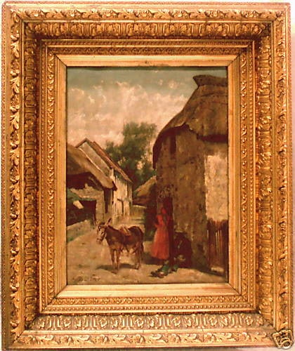 Arthur Potter 19th Century Signed Oil Painting Village Scene (1 of 5)
