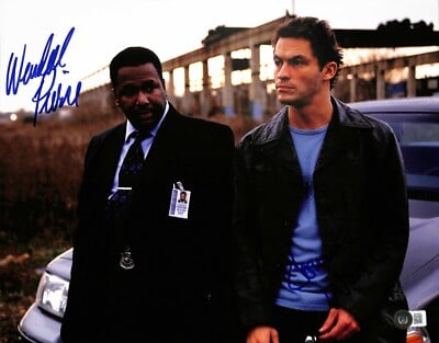 11x14 The Wire photo signed by Wendell Pierce Dominic West Beckett: 11x14 The Wire photo signed by Wendell Pierce Dominic West Beckett Autographed 11x14 photograph from The Wire signed in blue permanent marker by actor Wendell Pierce, who played Bunk, and Dominic West