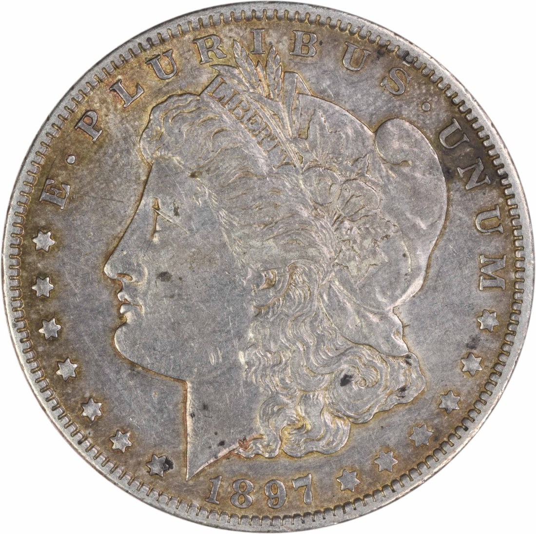 1897 New Orleans Morgan Dollar 90 Percent Silver Extra Fine Uncertified: 1897 New Orleans Morgan Dollar 90 Percent Silver Extra Fine Uncertified This 1897-O Morgan Silver Dollar is a circulated coin graded as Choice Extremely Fine (EF). Struck at the New Orleans Mint, it f