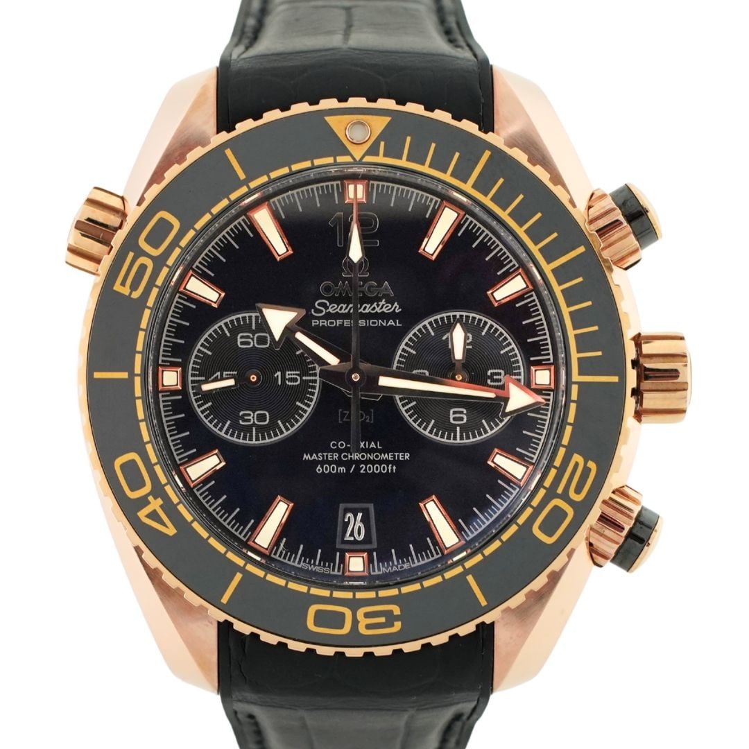 Omega Seamaster Planet Ocean 45mm Rose Gold Black Dial 600M Watch (1 of 10)