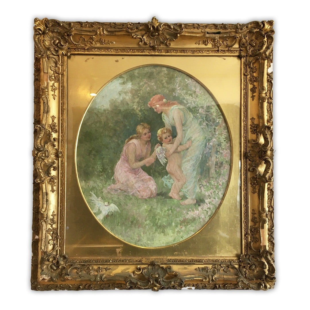 Frederick S Church The Captive framed oil painting gilt wood (1 of 8)