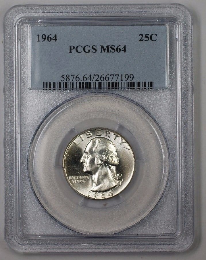PCGS MS64 1964 Washington Silver Quarter Type B (1 of 2)