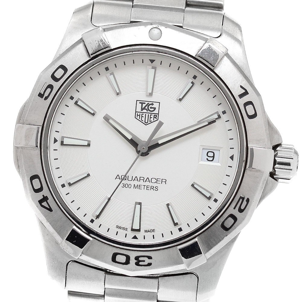 Tag Heuer Aquaracer WAP1111 Quartz Date Men's Stainless Steel Watch: Tag Heuer Aquaracer WAP1111 Quartz Date Men's Stainless Steel Watch This TAG Heuer Aquaracer Date Quartz men's wristwatch features a stainless steel case and band with a silver dial. The watch is