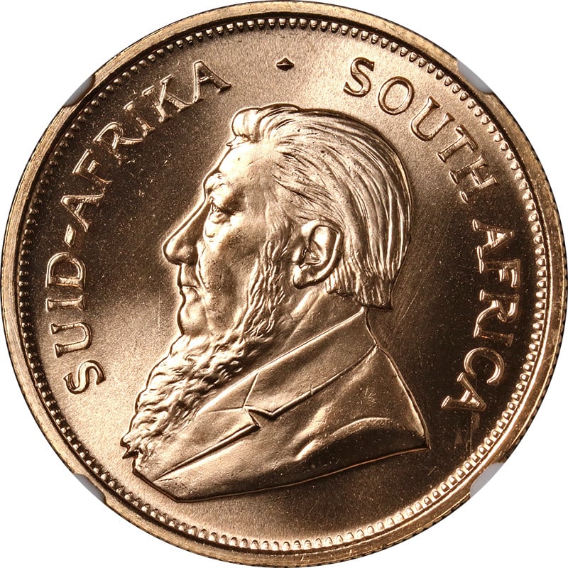 NGC MS68 1994 South Africa Krugerrand 1 Ounce Gold Coin Brown Label: NGC MS68 1994 South Africa Krugerrand 1 Ounce Gold Coin Brown Label This is an original 1994 South Africa Gold Krugerrand 1 Ounce coin, graded MS68 by NGC with a Brown Label. The coin is uncirculated,