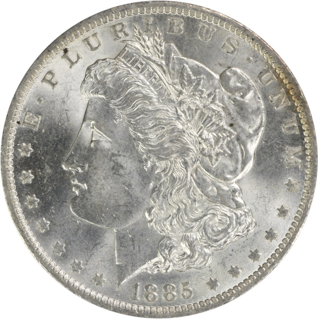 Choice BU 1885-O Silver Dollar Uncertified Morgan Coin: Choice BU 1885-O Silver Dollar Uncertified Morgan Coin This is an 1885-O Morgan Silver Dollar in Choice Brilliant Uncirculated condition. The coin is uncertified and features the 'O' mint mark, indica