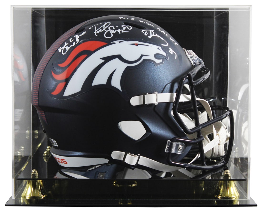 Denver Broncos Speed Replica Helmet Signed by Rod Smith and Ed McCaffrey BAS Witness (1 of 4)