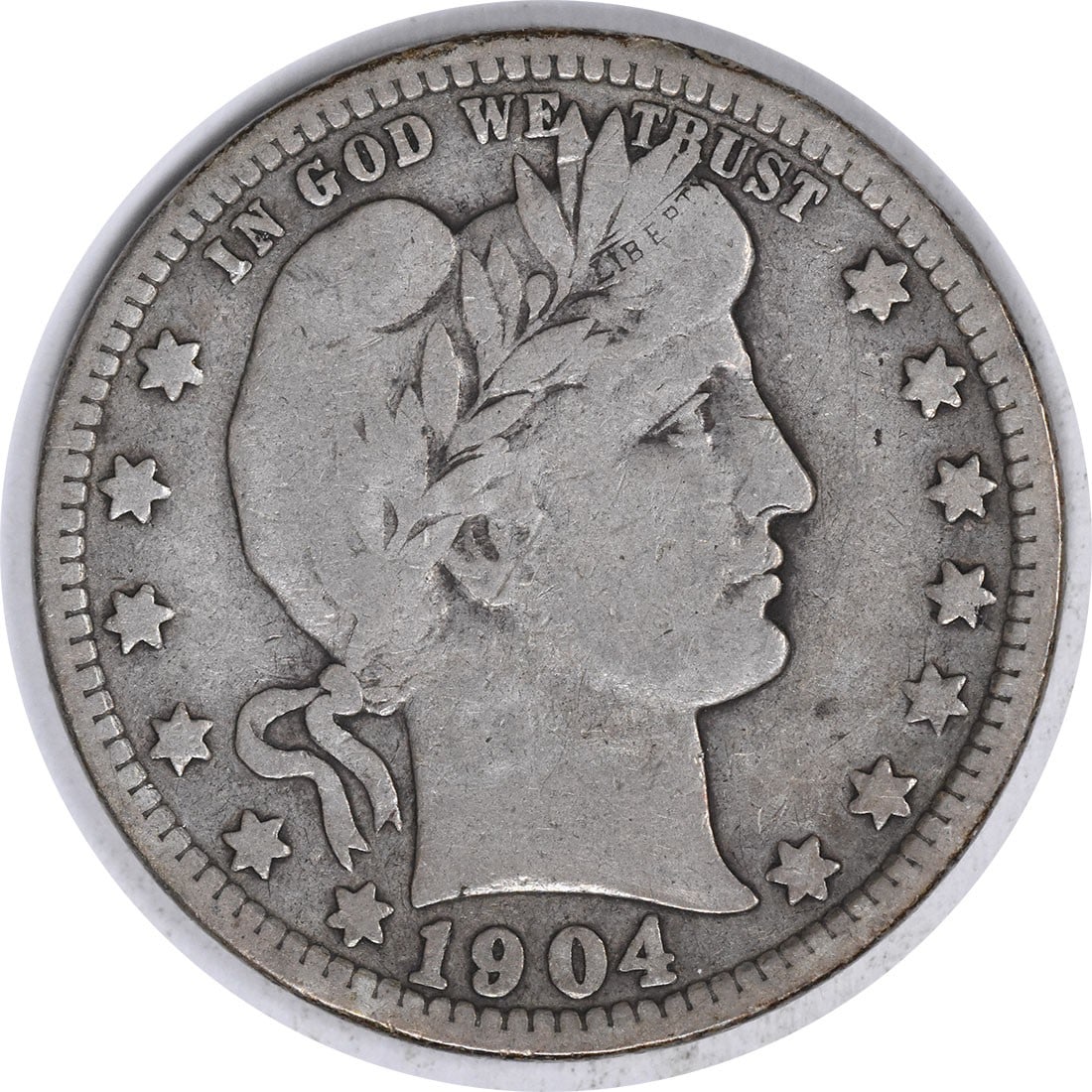 1904-O Barber Silver Quarter 25C Coin by Charles E. Barber (1 of 2)