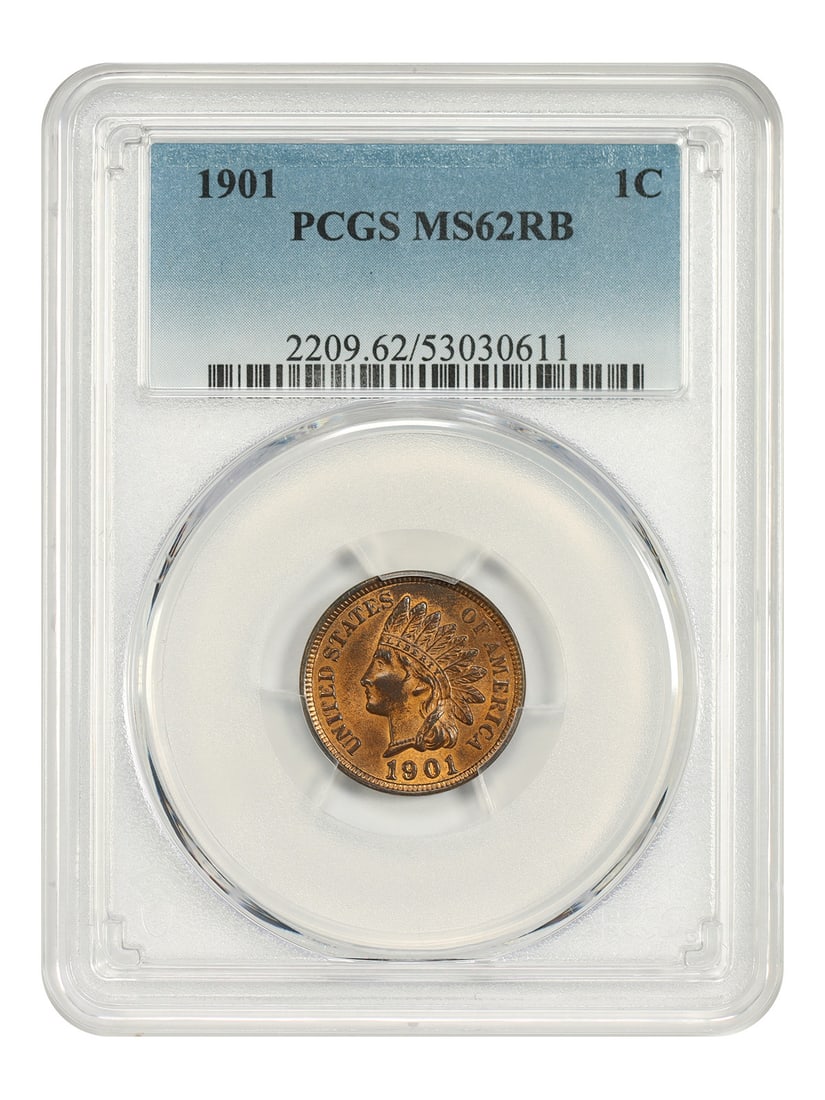 1901 Indian Cent 1C PCGS MS62RB (1 of 4)