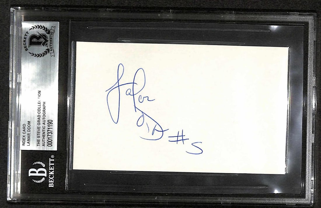 Beckett Slabbed Lamar Odom Autographed Index Card (1 of 1)