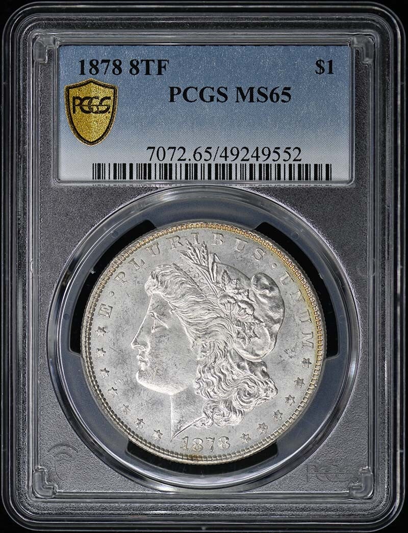 1878 PCGS MS65 Uncirculated Morgan Dollar Philadelphia: 1878 PCGS MS65 Uncirculated Morgan Dollar Philadelphia This stunning 1878 Morgan Dollar, certified by PCGS with the certification number 49249552, boasts a remarkable grade of MS65. Minted in Philadel
