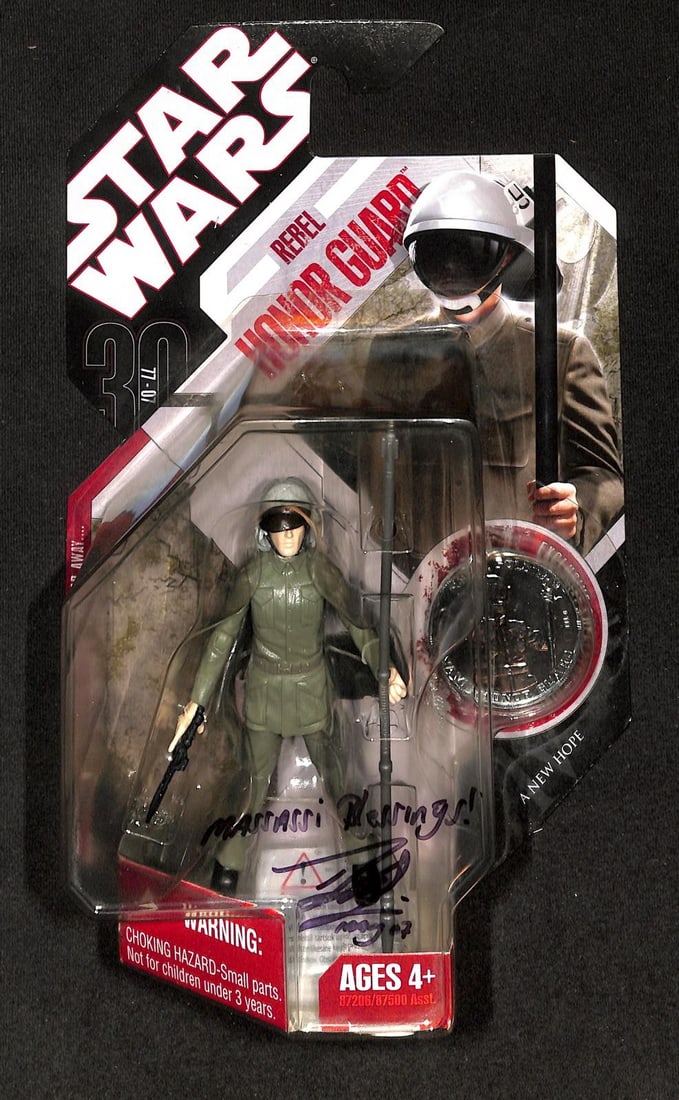 Beckett Authenticated Derek Lyons Rebel Honor Guard Star Wars Figure: Beckett Authenticated Derek Lyons Rebel Honor Guard Star Wars Figure This Star Wars 30th Anniversary "Rebel Honor Guard" action figure is hand-signed on the card by Derek Lyons, who portrayed a Rebel 