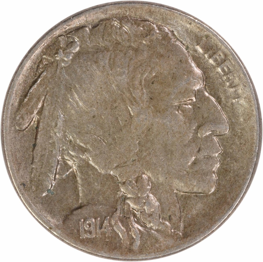 San Francisco Mint 1914 Buffalo Nickel AU Grade Uncertified: San Francisco Mint 1914 Buffalo Nickel AU Grade Uncertified This 1914-S Buffalo Nickel is an uncertified, circulated coin graded as AU (About Uncirculated). Minted in San Francisco and designed by Jam