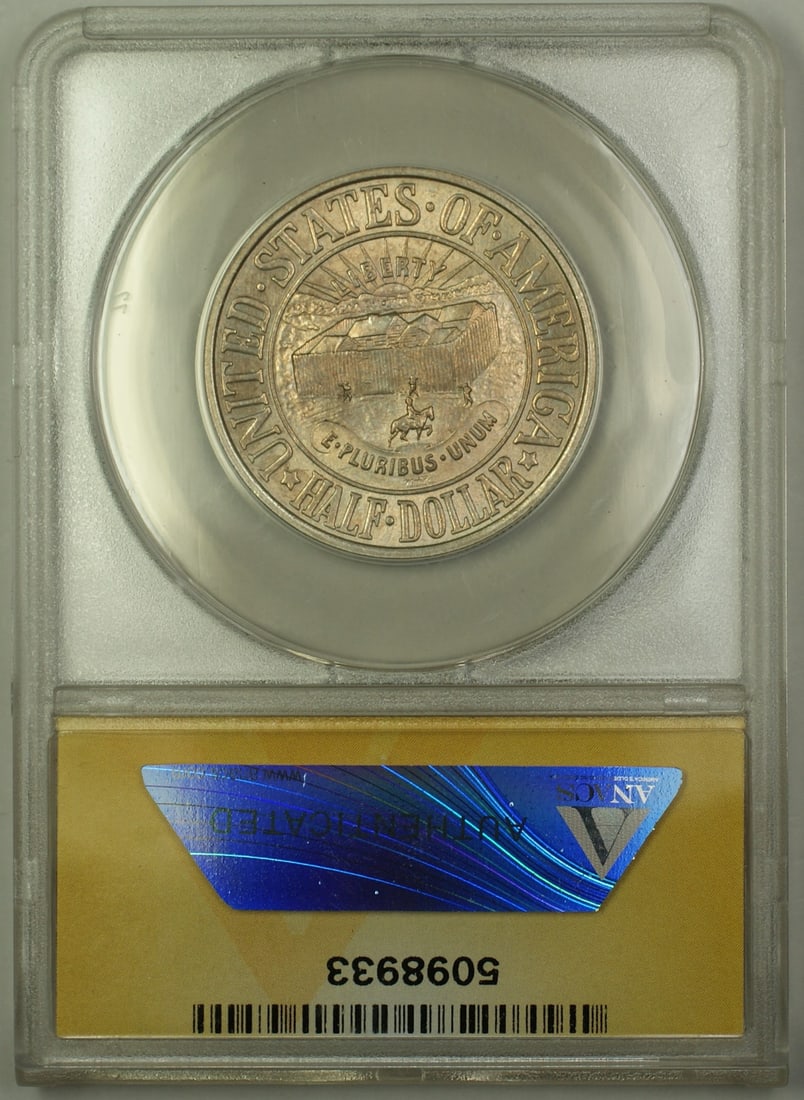 ANACS MS-60 Details 1936 York Silver Half Dollar Philadelphia Toned (1 of 2)