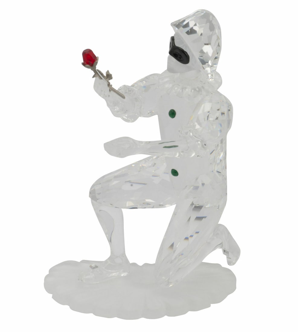 2001 Masquerade Harlequin Swarovski crystal figurine with COA: 2001 Masquerade Harlequin Swarovski crystal figurine with COA This is a Swarovski Crystal 2001 Masquerade Harlequin figurine, crafted from fine crystal in France. The piece comes in its original box a