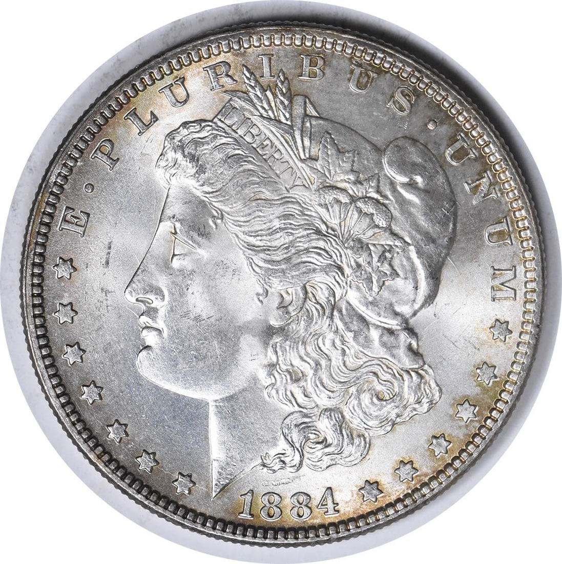 1884 Morgan Silver Dollar VAM 2A Partial E Reverse Choice BU Uncertified (1 of 2)