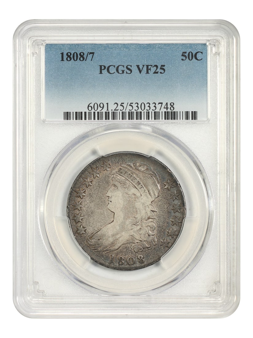 PCGS VF25 1808 50C Capped Bust Half Dollar (1 of 4)