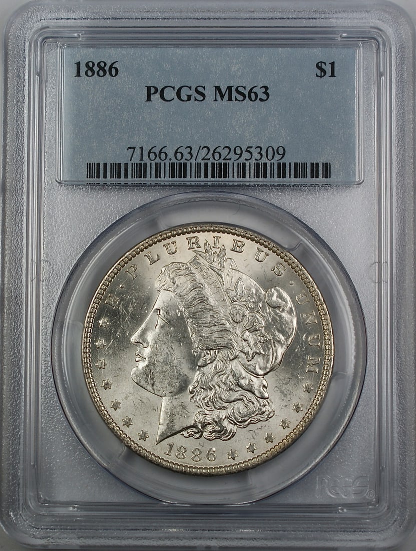 PCGS MS63 1886 Morgan Silver Dollar Philadelphia Mint (1 of 2)