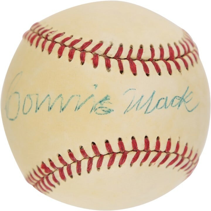 Connie Mack Signed National League Baseball with JSA COA: Connie Mack Signed National League Baseball with JSA COA This stunning Connie Mack single signed National League baseball is a must-have for any serious baseball collector. Authenticated by James Spen