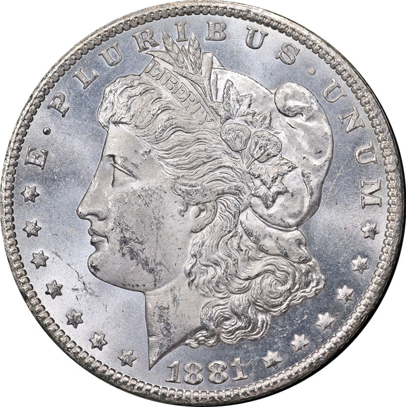 NGC MS62 1881-CC Morgan Silver Dollar GSA Blast White: NGC MS62 1881-CC Morgan Silver Dollar GSA Blast White This 1881-CC GSA Morgan Silver Dollar is certified by NGC with a grade of MS62. The coin is uncirculated, exhibits a blast white appearance, and f
