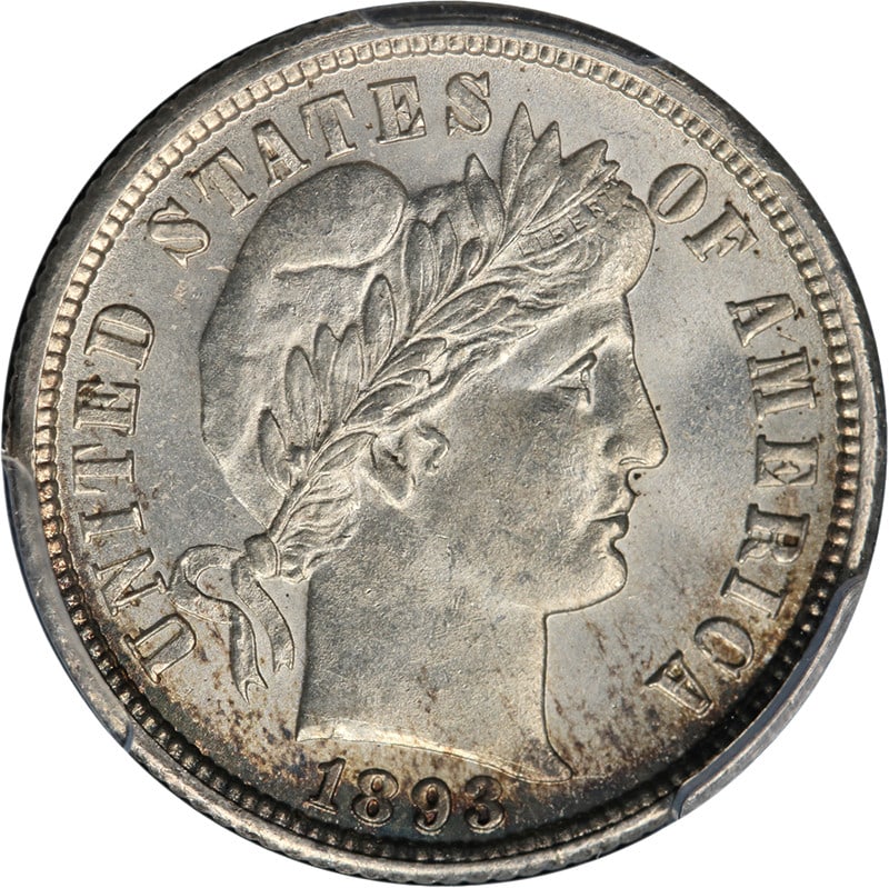 PCGS MS63 1893 O Barber Dime Silver Strong Strike (1 of 4)