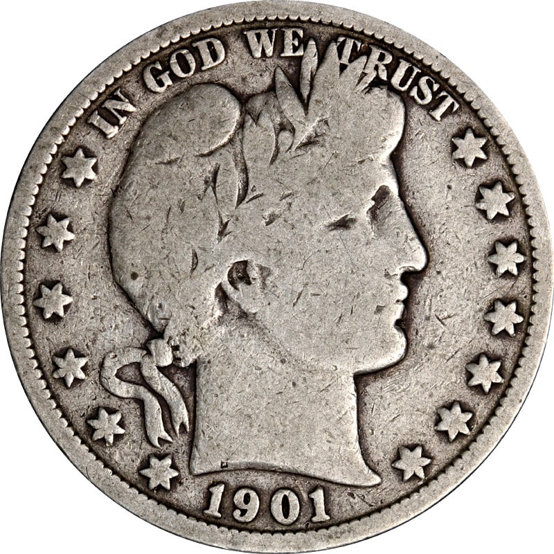 1901 San Francisco Silver Barber Half Dollar Coin United States (1 of 2)