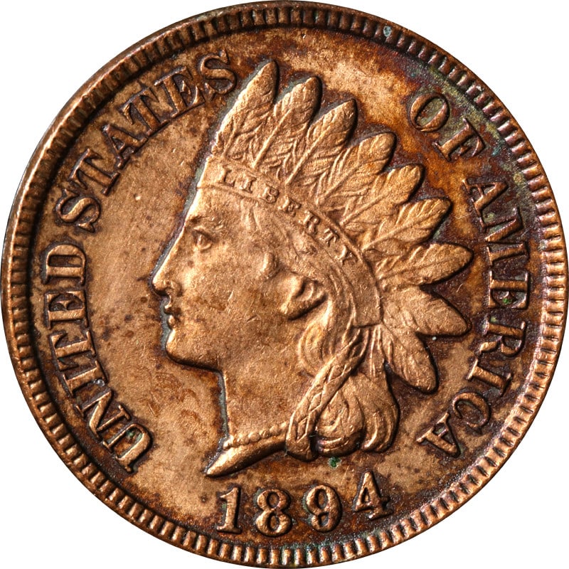 1894 Copper Indian Head Penny United States Circulated Coin (1 of 2)