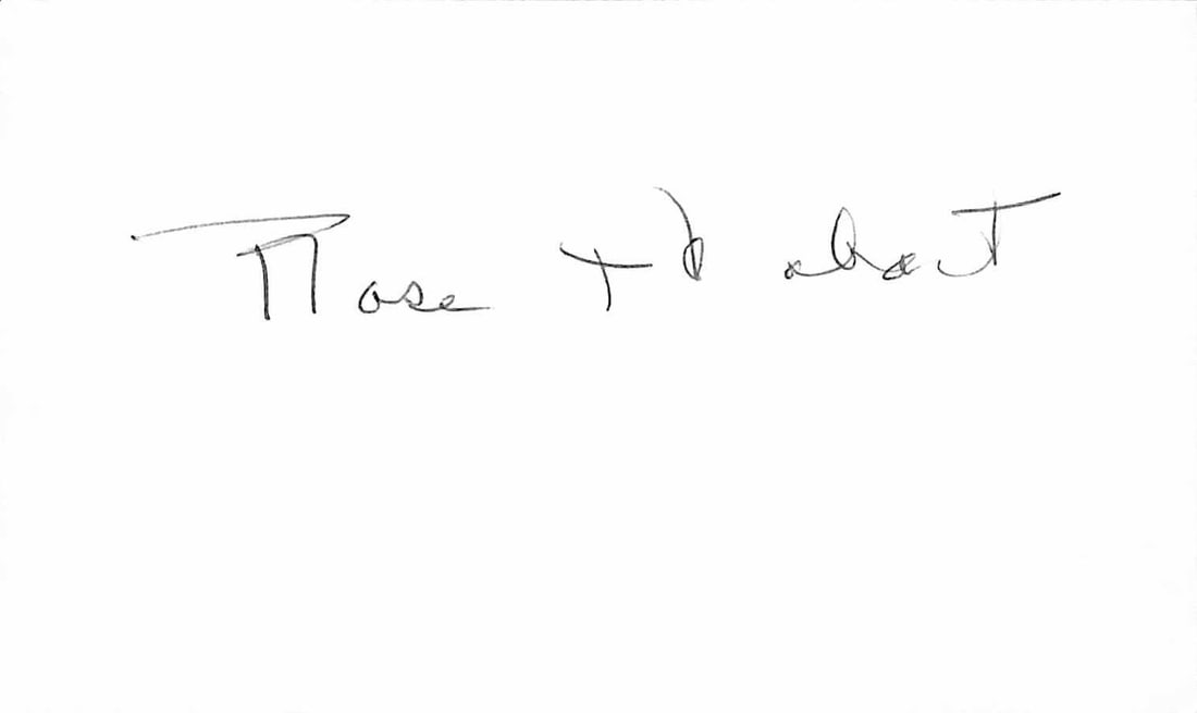 Beckett Authenticated Rose Hobart Signed 3x5 Index Card (1 of 1)