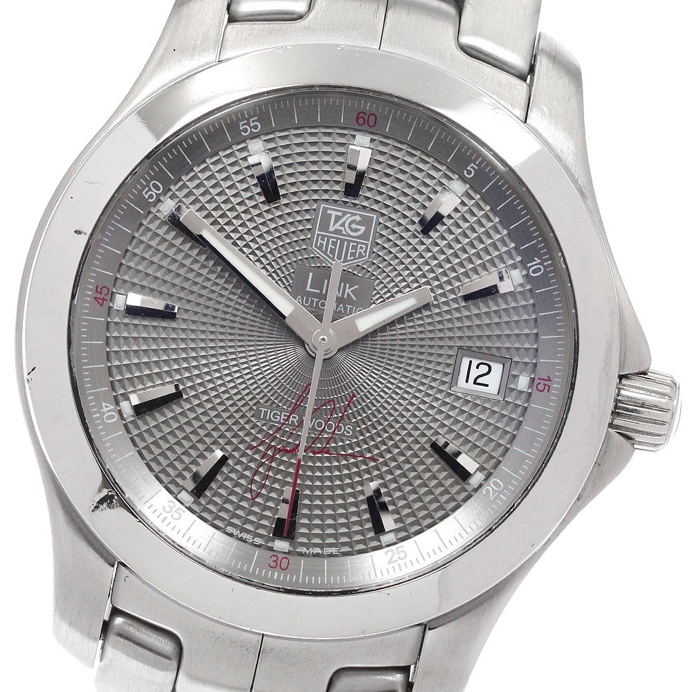 TAG Heuer Link Tiger Woods automatic date watch limited 5500: TAG Heuer Link Tiger Woods automatic date watch limited 5500 This TAG Heuer Link Tiger Woods Limited Edition wristwatch is a Swiss-made men's timepiece, produced as part of a limited run of 5,500 piec