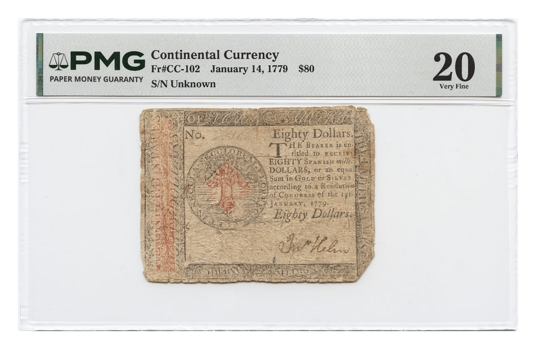 1779 Continental Colonial Currency $80 Note PMG VF20 Fr. CC-102 (1 of 2)