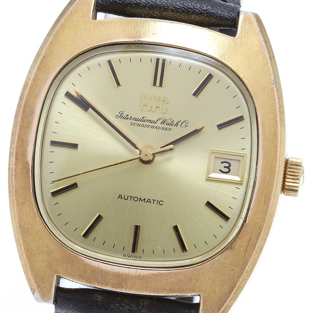 IWC Vintage Automatic Date Men's Wristwatch 35mm Leather Strap (1 of 8)