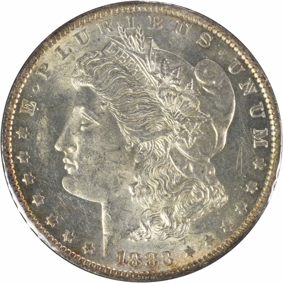 1883-O Morgan Silver Dollar VAM 36A Partial E Reverse Choice BU Uncertified: 1883-O Morgan Silver Dollar VAM 36A Partial E Reverse Choice BU Uncertified This 1883-O Morgan Silver Dollar features the VAM 36A variety with a Partial E Reverse. The coin is in Choice Brilliant Unci