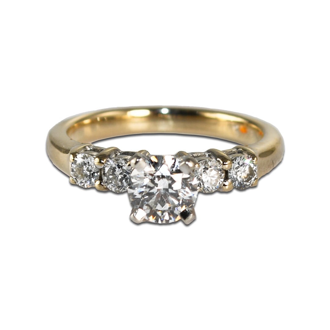 GIA Certified 18K Gold Platinum Diamond Engagement Ring Size 6 (1 of 1)