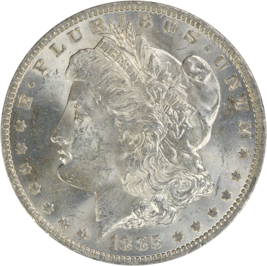 Choice BU 1885 O Morgan Dollar Silver Uncirculated Uncertified: Choice BU 1885 O Morgan Dollar Silver Uncirculated Uncertified This 1885-O Morgan Silver Dollar is a Choice Brilliant Uncirculated (BU) coin from the United States. Struck at the New Orleans Mint, it 