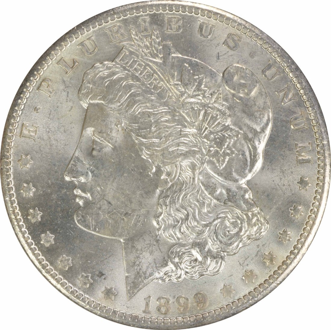 Choice BU 1899-O Morgan Dollar Uncirculated Silver Coin Uncertified: Choice BU 1899-O Morgan Dollar Uncirculated Silver Coin Uncertified This is an 1899-O Morgan Silver Dollar in Choice Brilliant Uncirculated (BU) condition. The coin is uncertified and features the ico