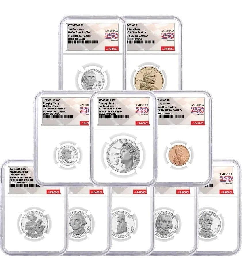 NGC PF70 2026-S Silver Proof 10 Coin America 250 Set (1 of 7)