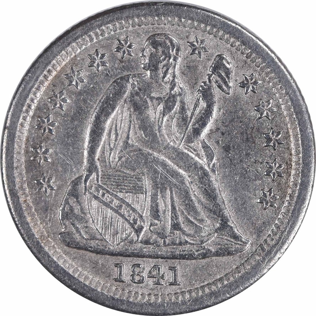 1841-O Seated Liberty Dime AU Grade Uncertified Silver Coin (1 of 2)