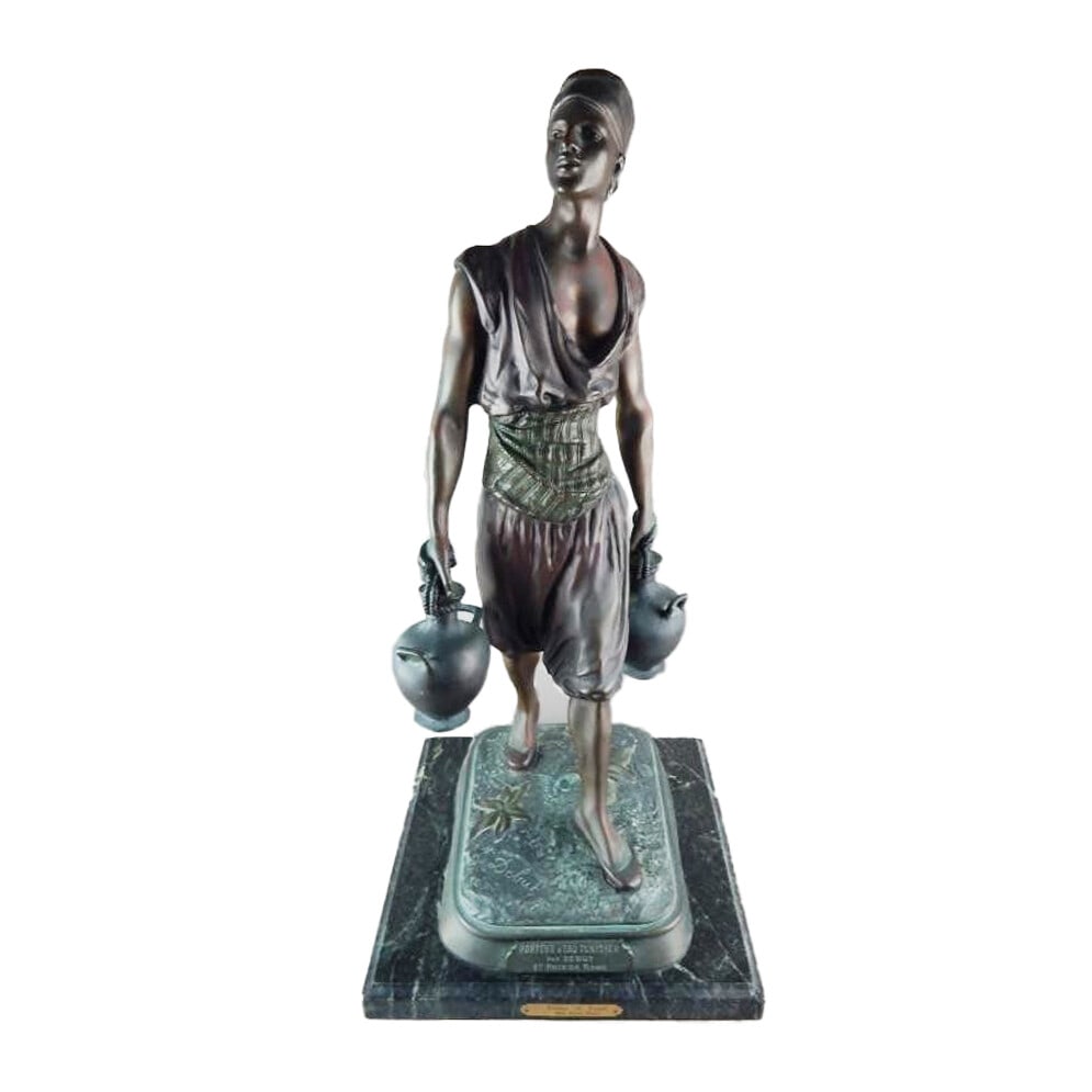 Late 20th Bronze Porter of Tunis After Jean Didier Debut Copy: Late 20th Bronze Porter of Tunis After Jean Didier Debut Copy This is a fine modern bronze sculpture titled "Porter of Tunis," created as a copy after the work of Jean Didier Debut. Crafted in the lat