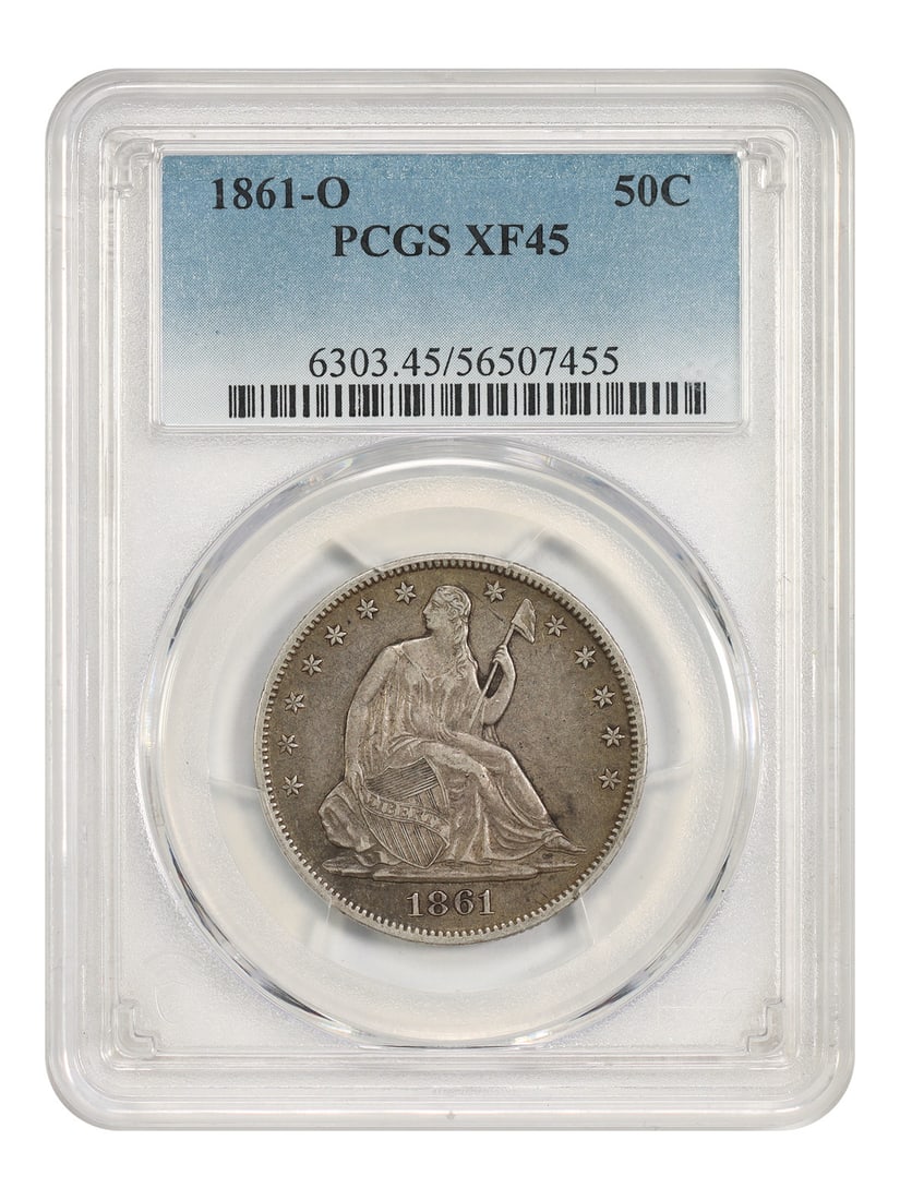 PCGS XF45 1861 O Liberty Seated 50C Half Dollar (1 of 4)