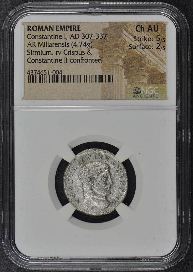 Constantine I AR Miliarensis NGC AU55 Ancient Roman Coin (1 of 4)