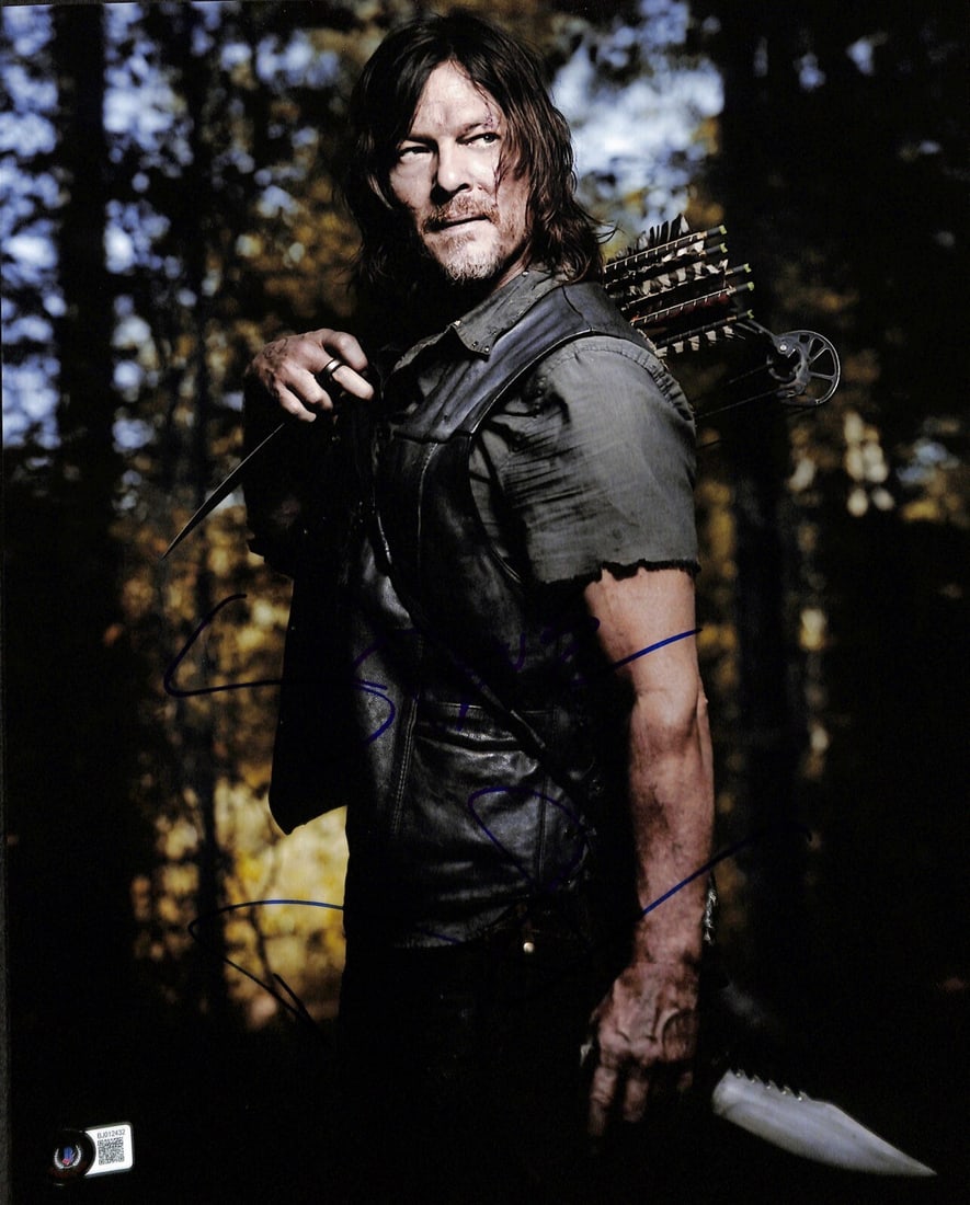 Norman Reedus Signed 11x14 Daryl Dixon Photo Beckett Certified: Norman Reedus Signed 11x14 Daryl Dixon Photo Beckett Certified This authentic 11x14 photograph features Norman Reedus, who portrayed "Daryl Dixon" in the acclaimed TV series The Walking Dead. The phot