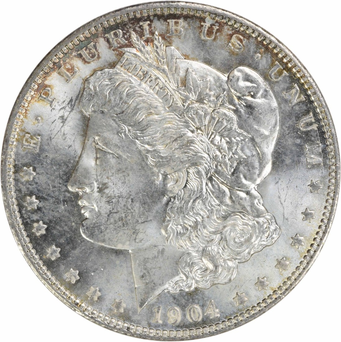1904 New Orleans Morgan Dollar Silver BU Uncertified Coin: 1904 New Orleans Morgan Dollar Silver BU Uncertified Coin This is a 1904-O Morgan Silver Dollar from the United States. The coin is composed of silver and minted at the New Orleans Mint. It is in Bril