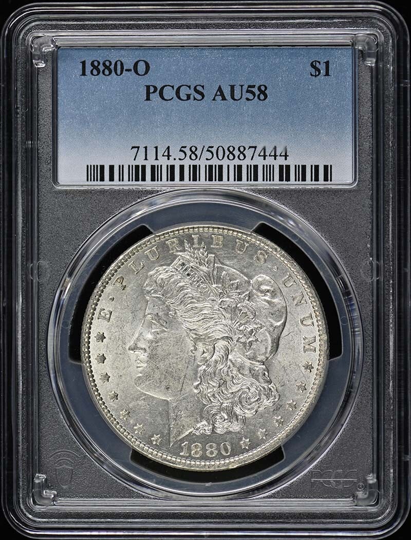 1880-O Morgan Dollar PCGS AU58 New Orleans Mint Coin (1 of 2)