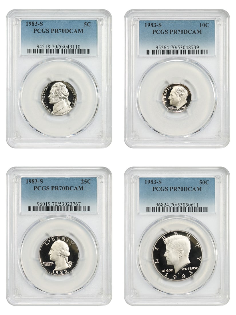 4 PCGS PR70DCAM 1983-S proof coins 5C 10C 25C 50C (1 of 2)