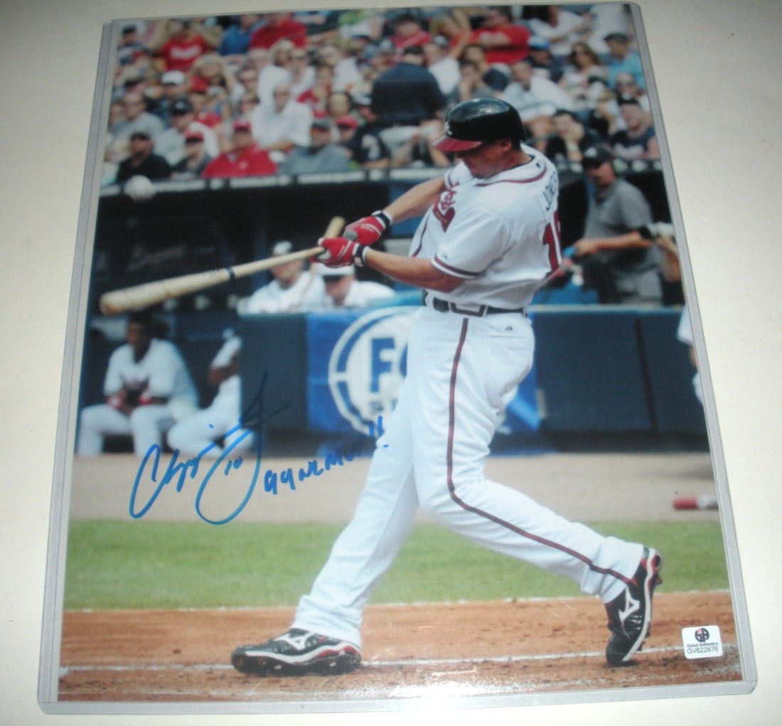 Signed 11x14 Chipper Jones Photo With GAI COA Atlanta Braves Baseball Memorabilia (1 of 1)