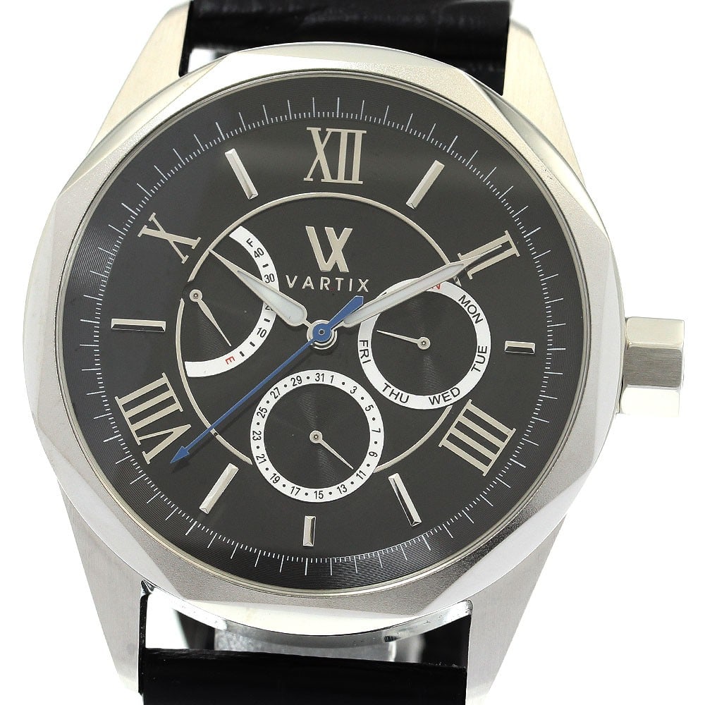 VARTIX Alive PR01 Men's Automatic Day-Date Power Reserve Watch: VARTIX Alive PR01 Men's Automatic Day-Date Power Reserve Watch This VARTIX PR01 Alive Day-Date Power Reserve men's wristwatch features a stainless steel case paired with a black dial and a leather str